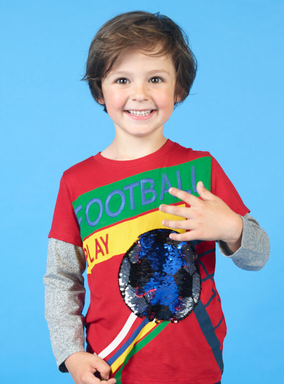 Red and green t-shirt for boys LOHATEE / 21S902X1TML050