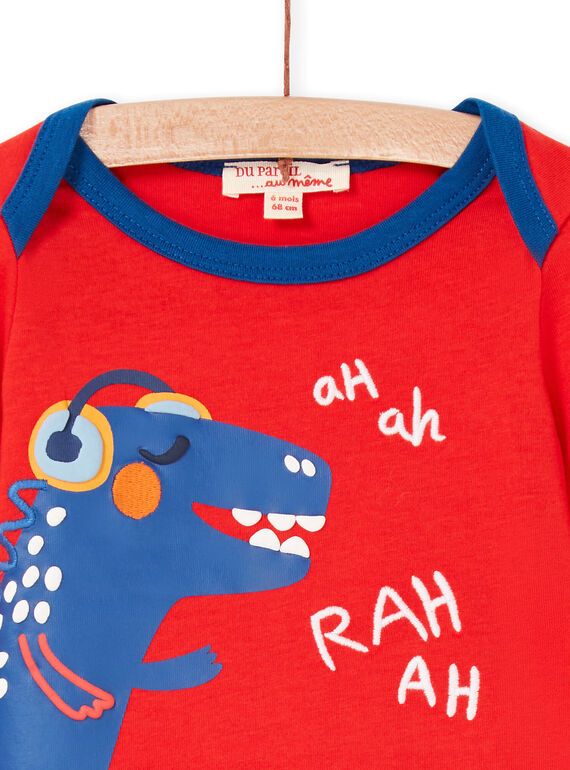 Red and blue baby boy t-shirt LUCANTEE1 / 21SG10M1TMLF505