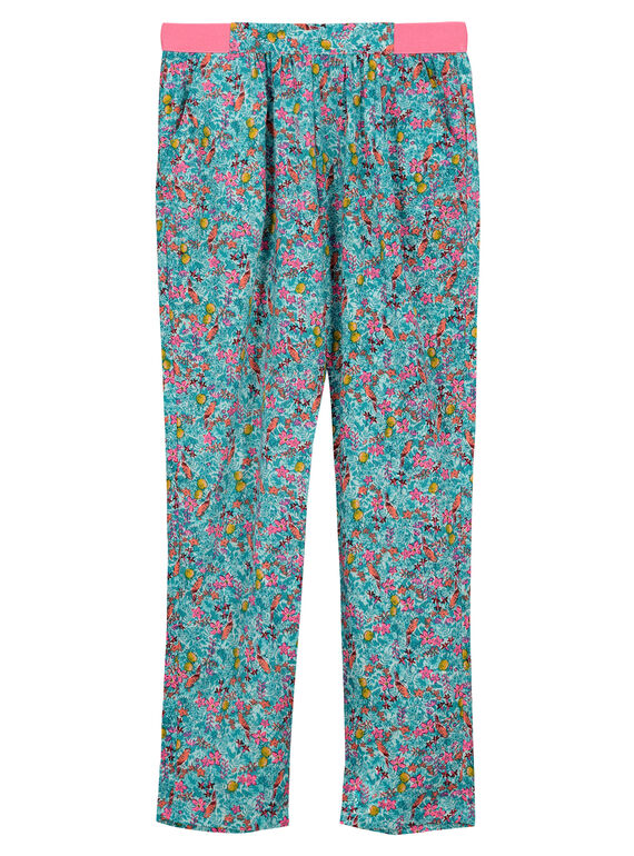 Girls' printed trousers FACUPANT / 19S901N1PAN000