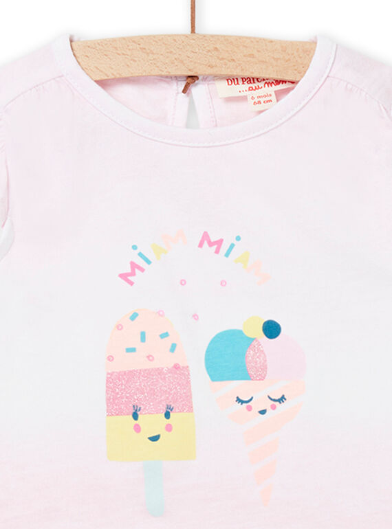 Pink baby girl T-shirt NIFICDEB / 22SG09U1DEBD303