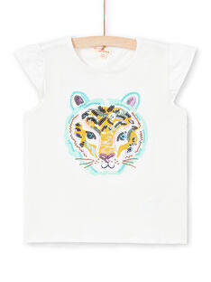 Girl's tiger head short sleeve T-shirt LAVERTI4 / 21S901Q4TMC001
