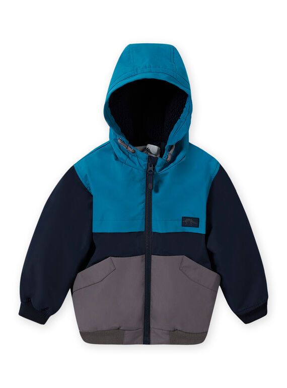 Baby boy three-colored hooded jacket MOGROBLOU3 / 21W90252BLOC243