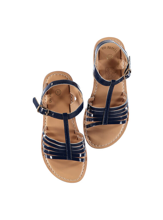 Girls' smart patent leather sandals FFSANDOLI5 / 19SK35CAD0E070