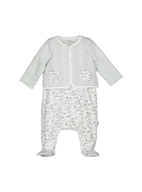 Unisex babies' dungaree and cardigan set FOU1ENS2 / 19SF0512ENS099