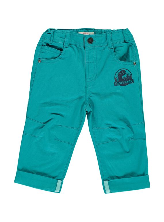 Baby boys' turquoise trousers CUDOUPAN / 18SG10J1PAN714