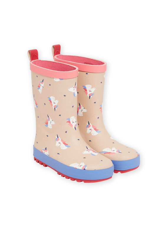 Fancy rain boots with unicorn and star design child girl NAPLUILICOR / 22KK3561D0C320