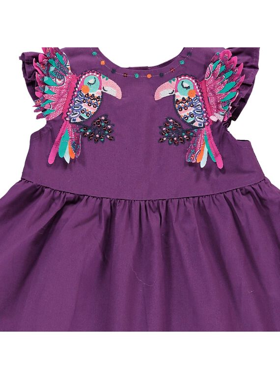 Baby girls' short-sleeved dress CIGAUROB3 / 18SG09L3ROB710