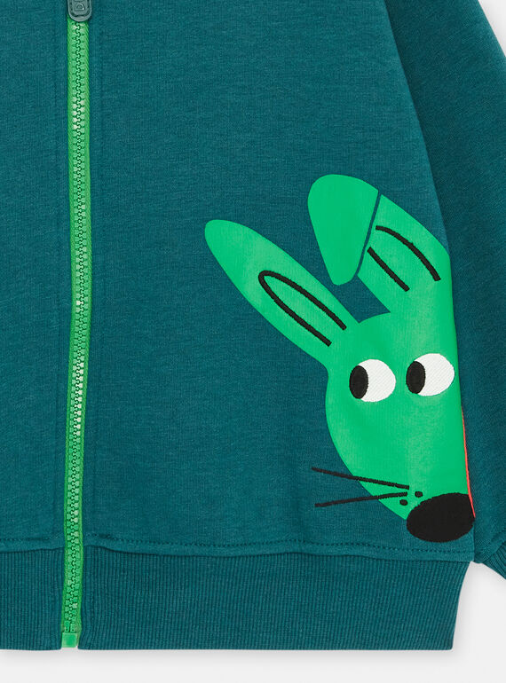 Boy's petrol blue vest with bear and rabbit motifs SODUGIL1 / 23W902P1GIL715