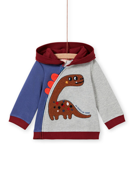 Baby boy's three-colored hoodie with dinosaur print MUPAGIL / 21WG10H1GIL943