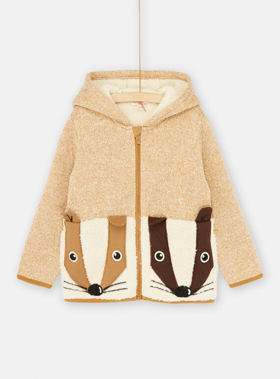 Beige hooded vest SOLOGIL / 23W902R1GILI810