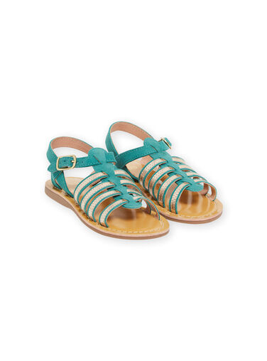 Turquoise spartan sandals child girl NASANDSEVERINE / 22KK3542D0E202
