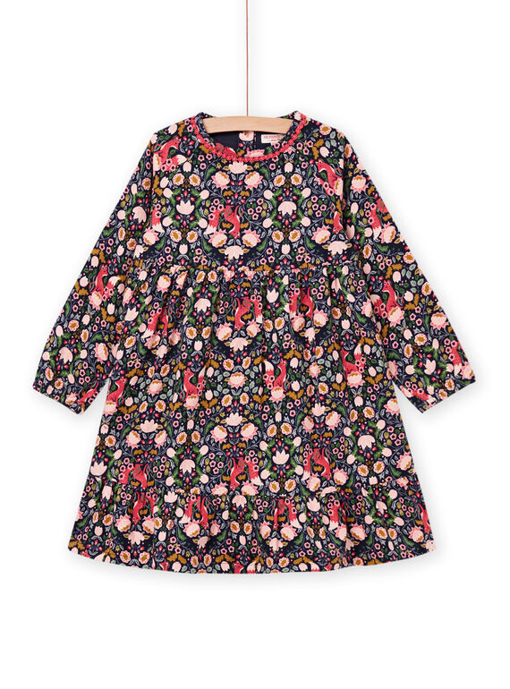 Printed long sleeve velvet dress PARHUROB1 / 22W901Q3ROBC205
