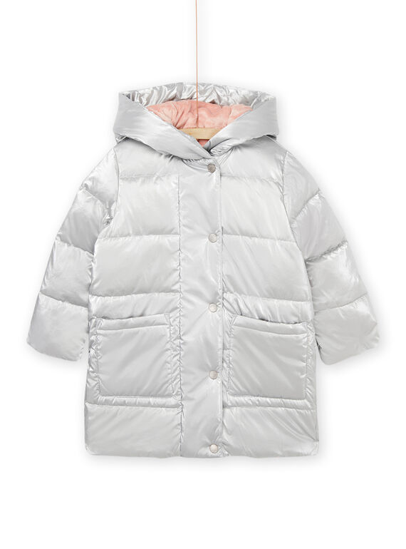 Silver hooded down jacket PALONDOUN2 / 22W901G1D3E956