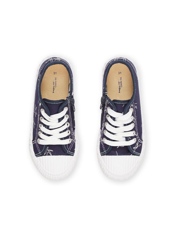 Canvas sneakers with fancy print ROTOILBLUE / 23KK3673D16070