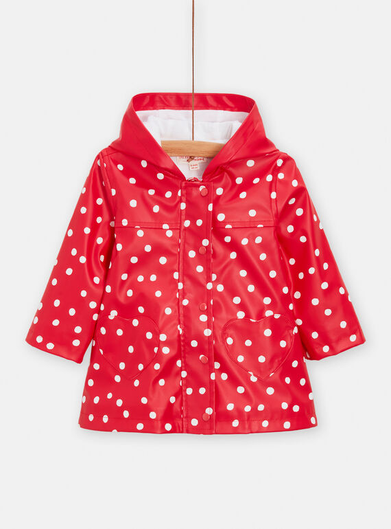 Baby girl's red polka-dot raincoat TISUNIMP / 24SG09P1IMPF505