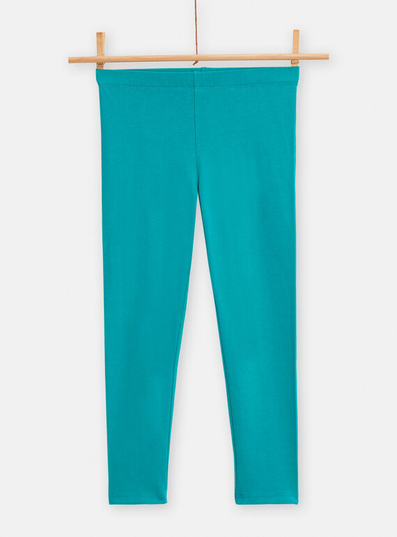 Girl's reversible white and duck blue pyjamas with dog print TEFAPYJDOG / 24SH1146PYJ001