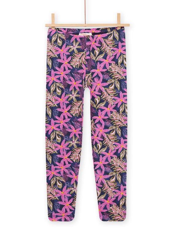 Black floral print leggings PYAKALEG / 22WI01L1CALC211