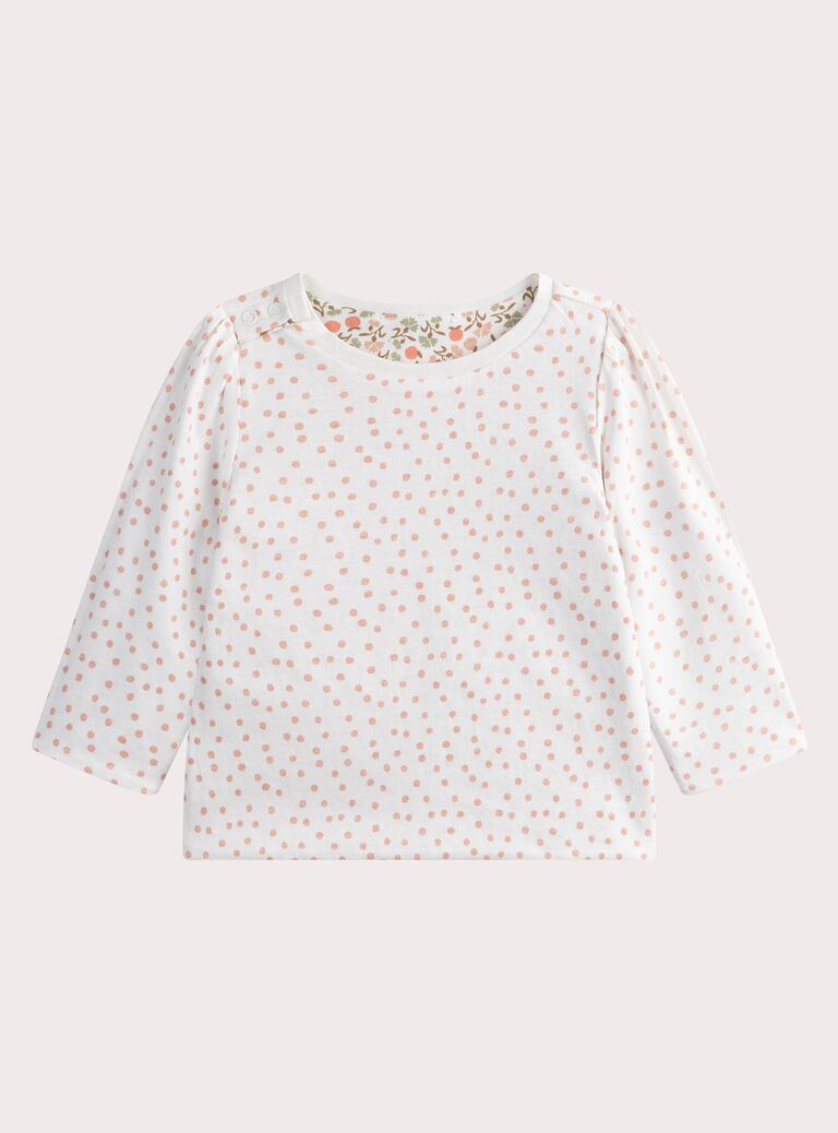 Baby girls' reversible printed T-shirt Baby girls' reversible printed T-shirt WILANTEE1 / 25SG0944TMLA001