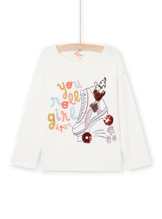 Sequins and sequins t-shirt with fancy patterns RAPURTEE1 / 23S901L2TML001