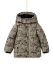 Child boy's khaki printed down jacket MOGRODOU4 / 21W90261D3E080