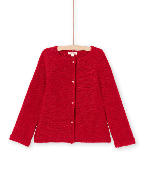 Girl's long-sleeved vest, plain red MAJOCAR5 / 21W90121CAR511