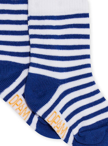 Baby boy white and blue striped socks NYUJOCHOR1 / 22SI1062SOQ000