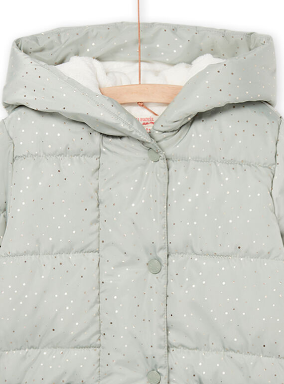 Hooded raincoat with gold polka dot print PALONDOUN1 / 22W901F2D3E626