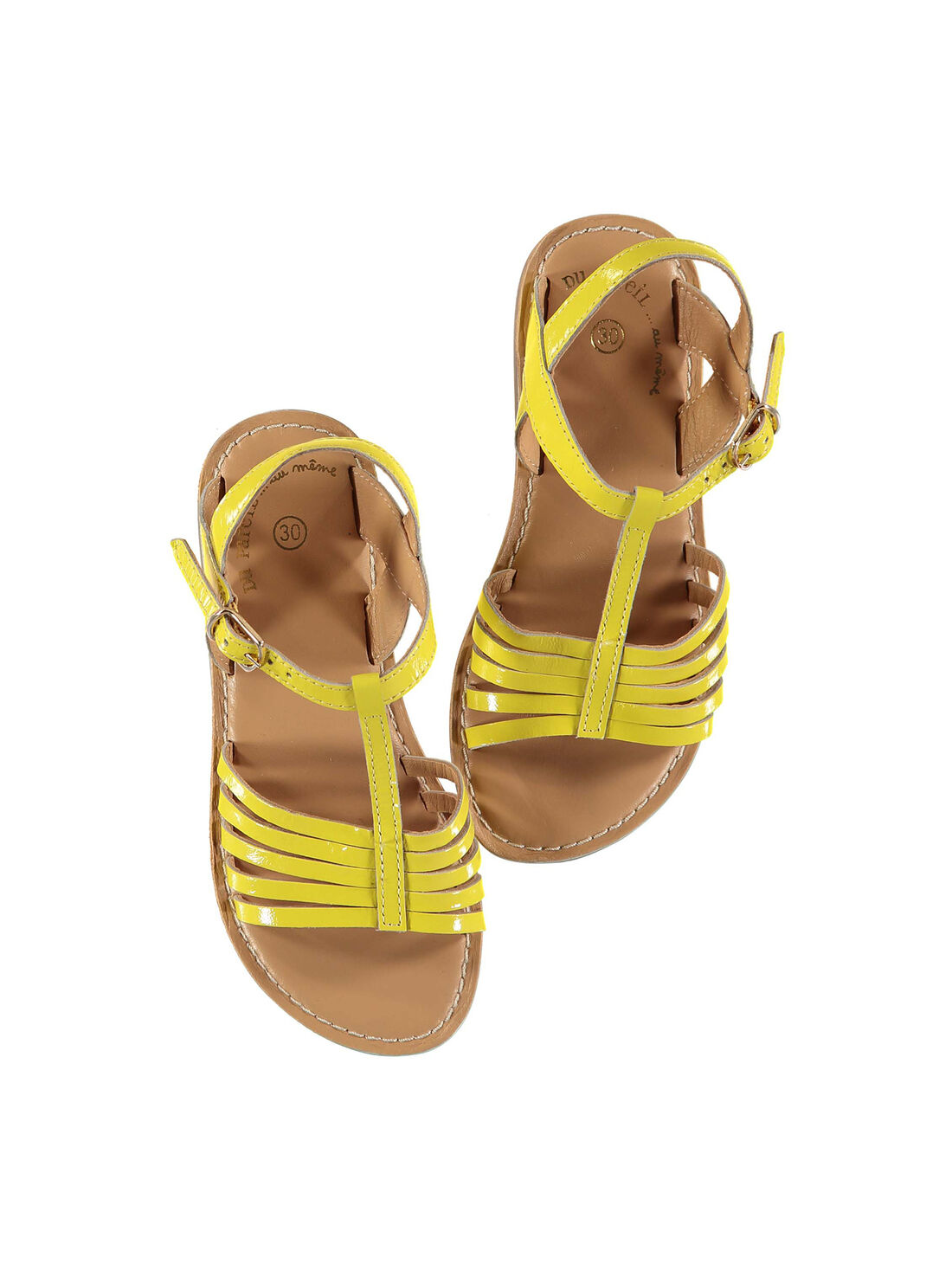 Yellow patent cheap leather sandals