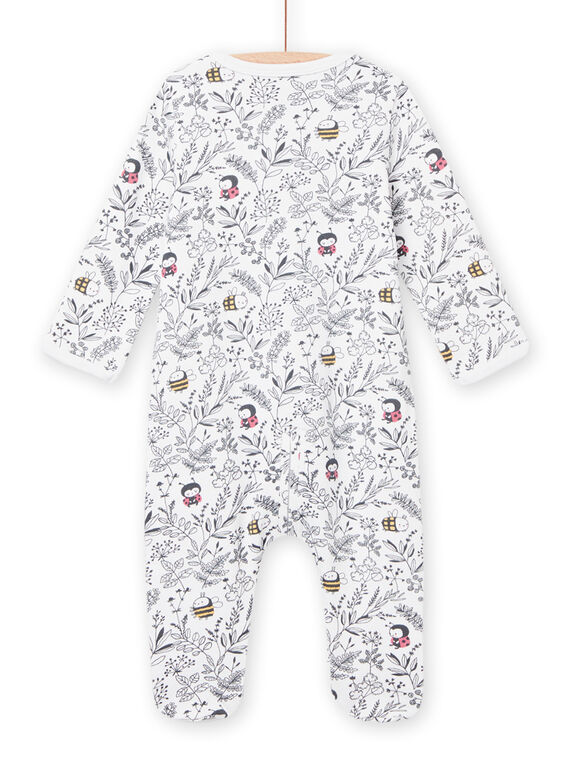 White romper with forest print, mixed birth NOU1GRE7 / 22SF0544GRE000