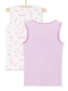 Set of 2 assorted white and purple tank tops for baby girl MEFADERIB / 21WH11B3HLI001
