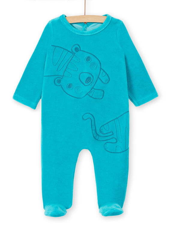Baby boy blue velvet sleep suit LEGAGRECAL / 21SH1456GREC240