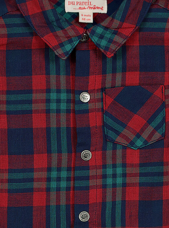 Baby boys' checked shirt GUVECHEM / 19WG1021CHM608