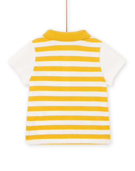 Baby boy ecru and yellow striped polo NULUPOL / 22SG10P1POL001