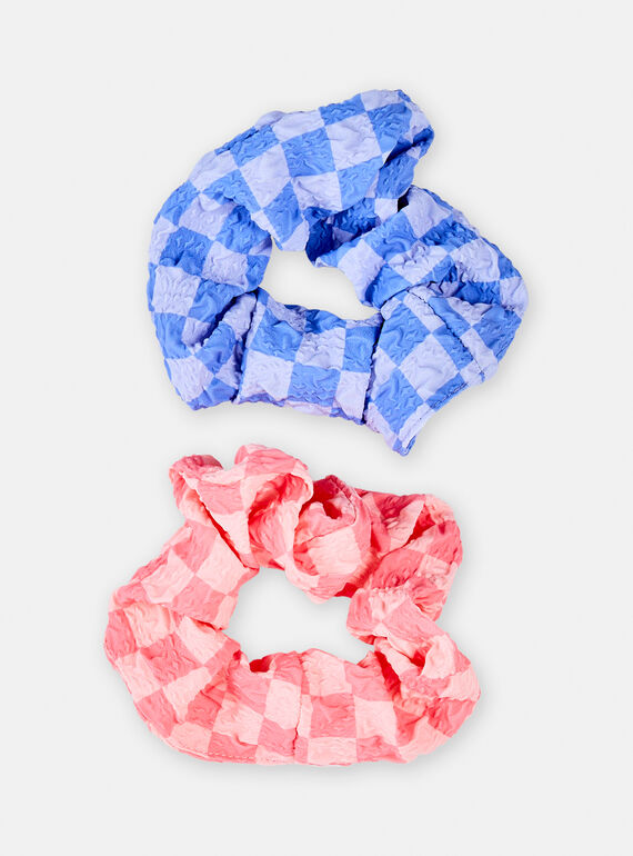 2 pink and blue scrunchies for girls TYAJOELA4 / 24SI01E2ELAD313