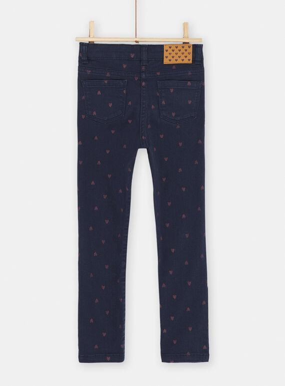 Navy blue jeans with heart print SAJOPANT1 / 23W901G2PAN070