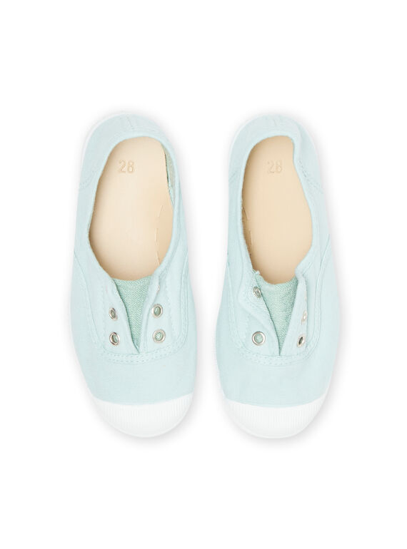 Child girl light green canvas sneakers NATOILCIEGRE / 22KK3596D16602