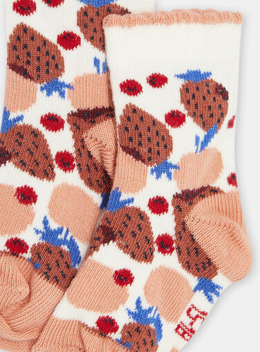 Girl's multicolored fruit-print socks SYIFORSOQ / 23WI09B3SOQ003