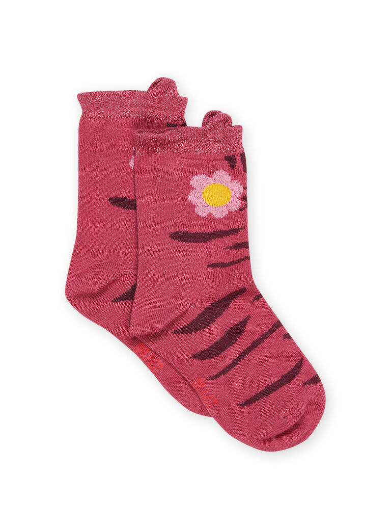 Socks with tiger and flowers Socks with tiger and flowers PYAPRICHO / 22WI01P1SOQ718