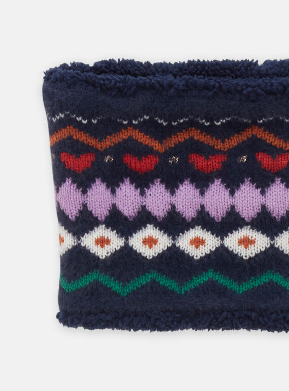 Girl's navy blue snood SYAJOSNOO8 / 23WI01O2SNO070