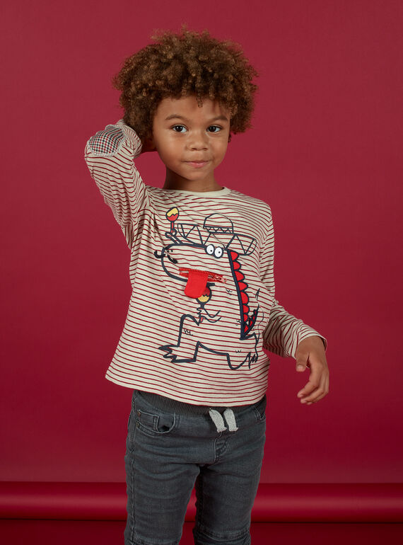 Long sleeve striped t-shirt child boy MOFUNTEE4 / 21W902M1TML810