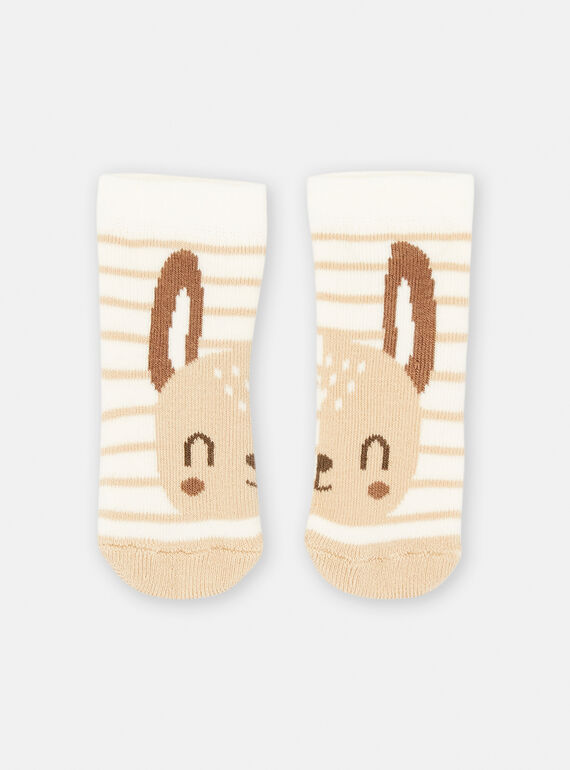 White and brown striped socks SOU2CHO3 / 23WF4221SOQA001