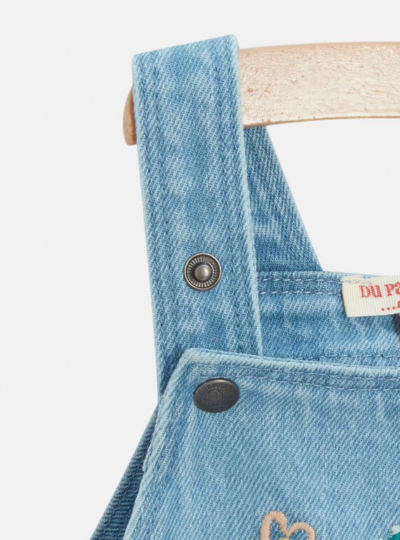 Light blue short overalls with dinosaur print for baby boys TUCOSAC2 / 24SG10N2SACP272