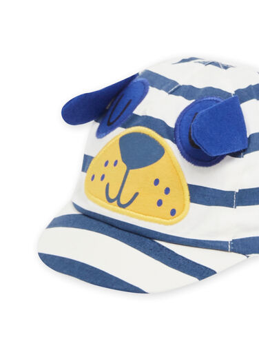 Baby boy's blue and ecru cap NYUJS2CASQ2 / 22SI10C4CHA001