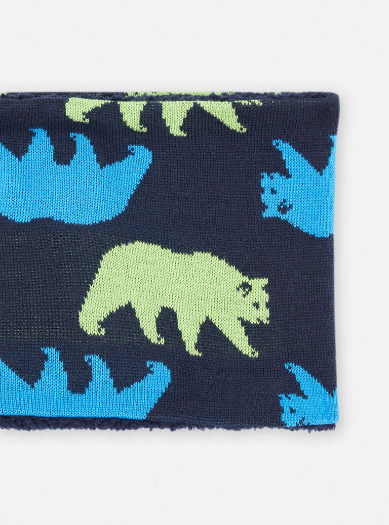 Boy's Midnight Blue Polar Bear Snood SYOGROSNO4 / 23WI02O3SNO705