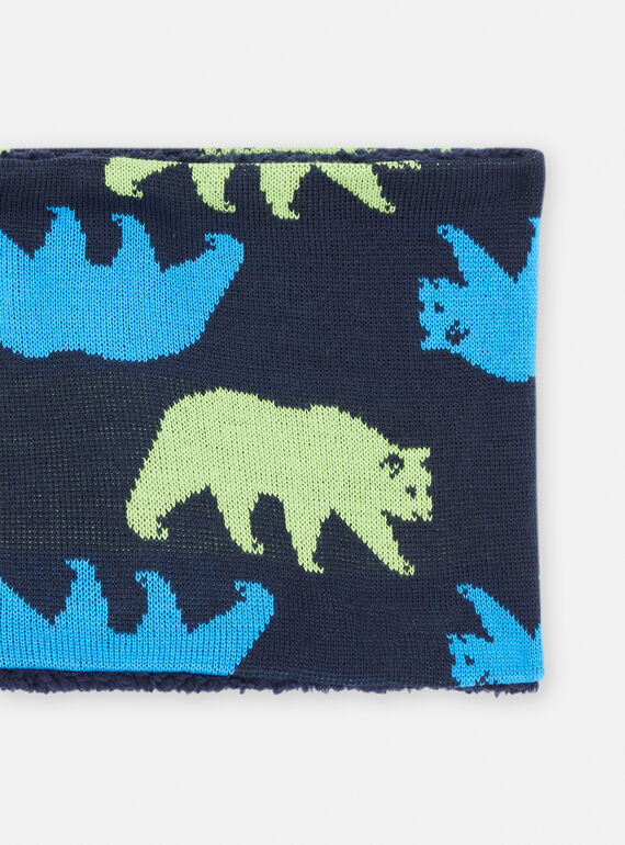 Boy's Midnight Blue Polar Bear Snood SYOGROSNO4 / 23WI02O3SNO705