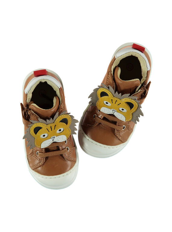 Baby boys' smart leather trainers. FBGBASLEO / 19SK3842D3F804