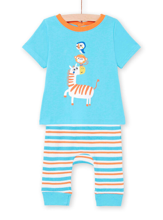 Baby boy jungle pajamas and striped leggings LEGAPYJZEB / 21SH14C2PYJC240