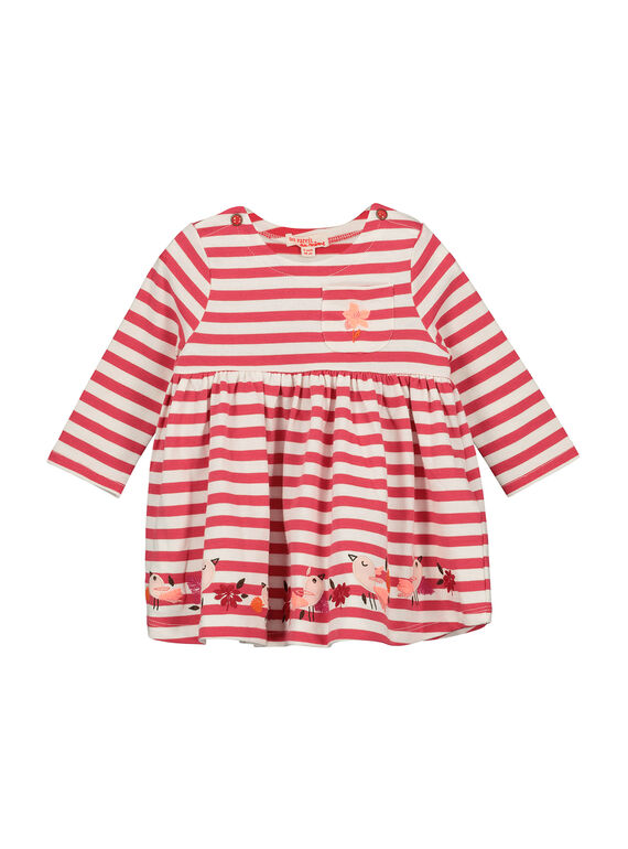 Baby girls' striped dress FIBAROB3 / 19SG0963ROB308