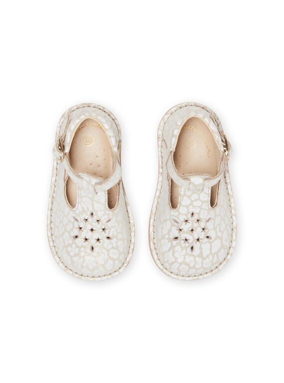 Baby girl golden sandals with fancy print NISALDORINE / 22KK3732D13954