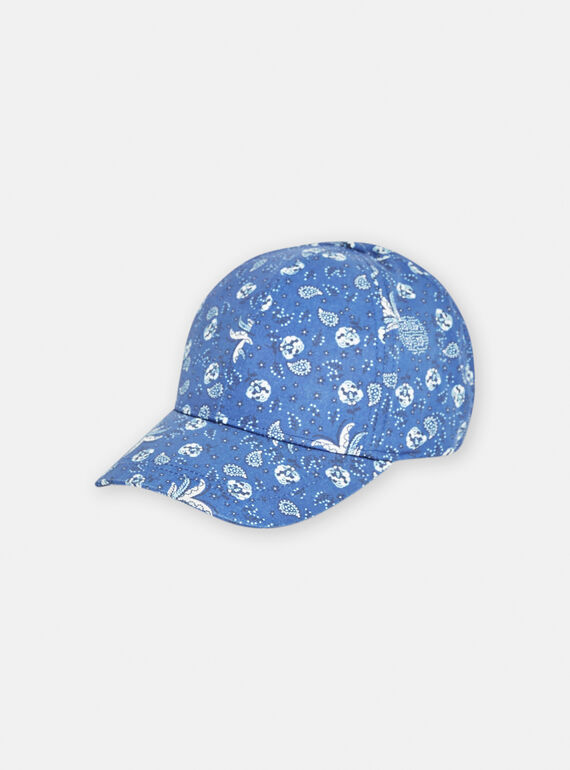Boys blue paisley print cap TYAJOCAP1 / 24SI01E4CHAC220
